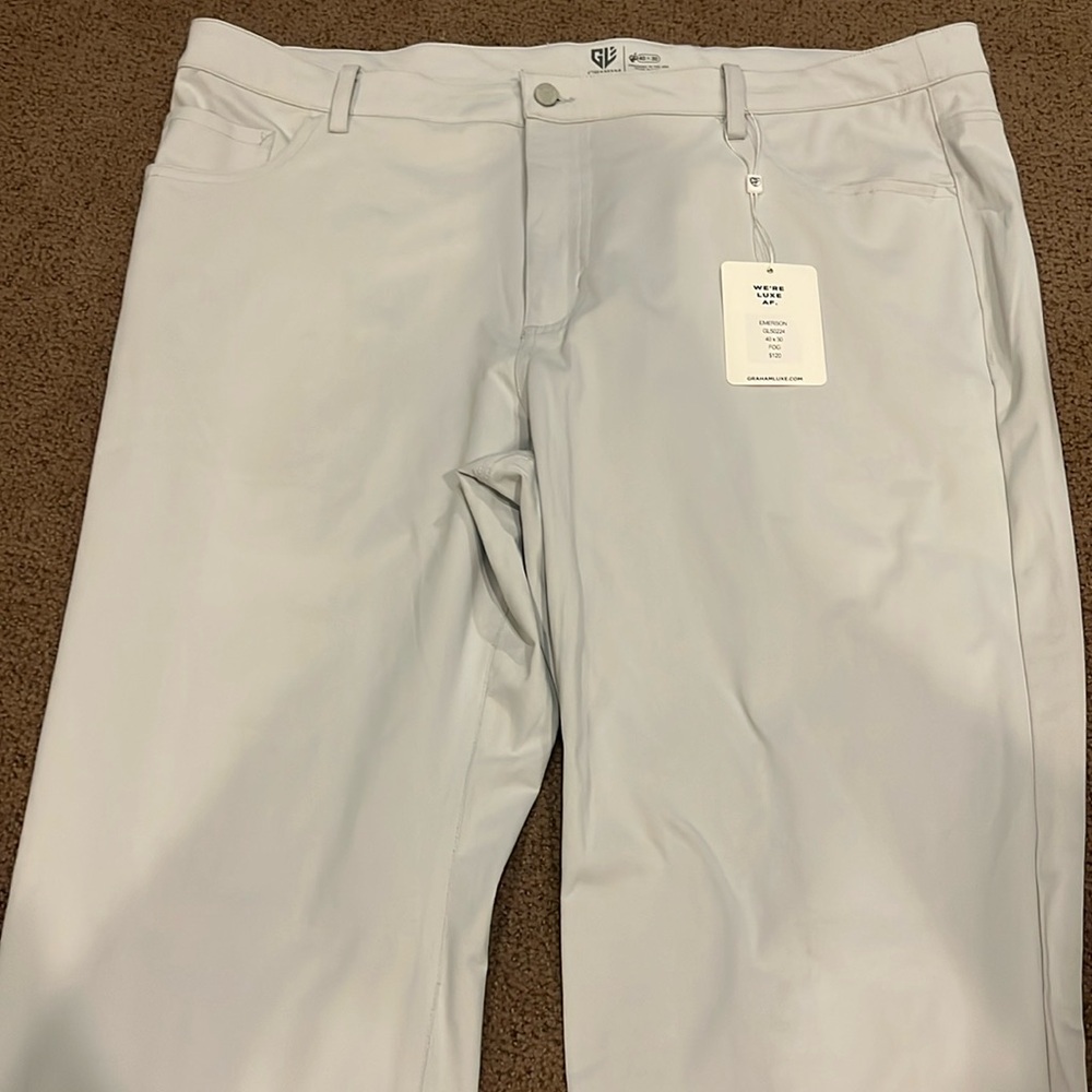 NWT $120 Graham Luxe Golf Pants 40 x 30 Fog‎